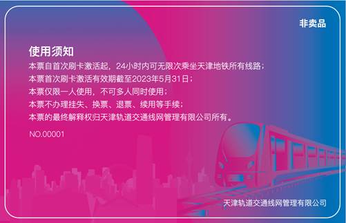 天津城市定向赛卡(背面)